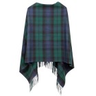 Lambswool Poncho - Black Watch Modern